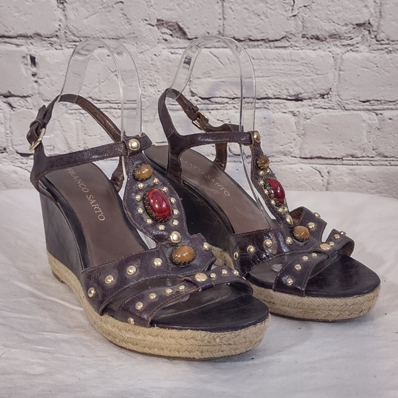 Franco Sarto brown platform sandals - Picture 2 of 6